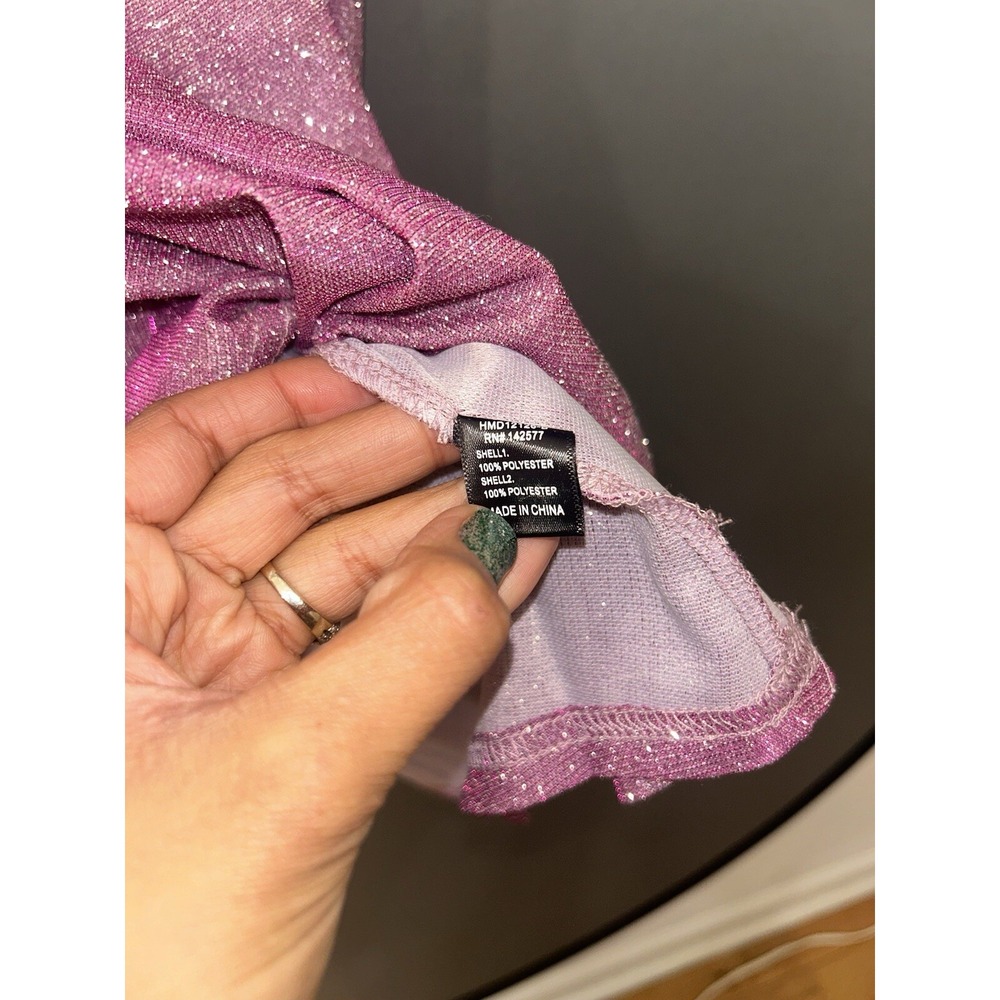 Haute Monde pink & lavender glitter sparkle mini dress size small - Picture 7 of 7